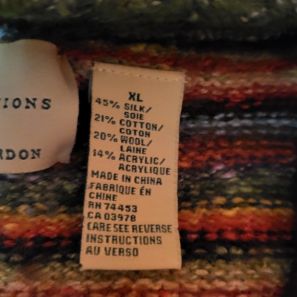 Design Options Philip & Jane Gordon Multicolored Silk Wool Cardigan Size XL - Picture 6 of 6